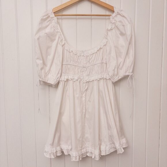 For Love and Lemons Jackson Mini Dress White Size Medium - Picture 8 of 12